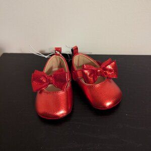 ✨NWT cat & jack, red flats, size 3-6 months